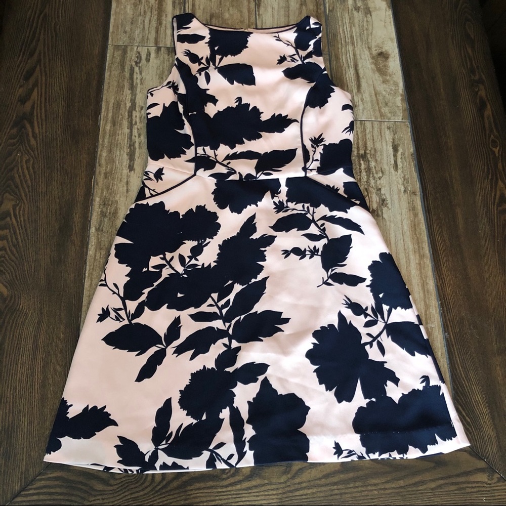 The Limited Blush Pink & Navy Floral Sheath Dress